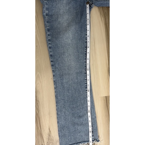 Daze Women's 27 Hug Jeans High Rise Cropped Boot Leg Distressed Raw Hem Stretch - Picture 7 of 10